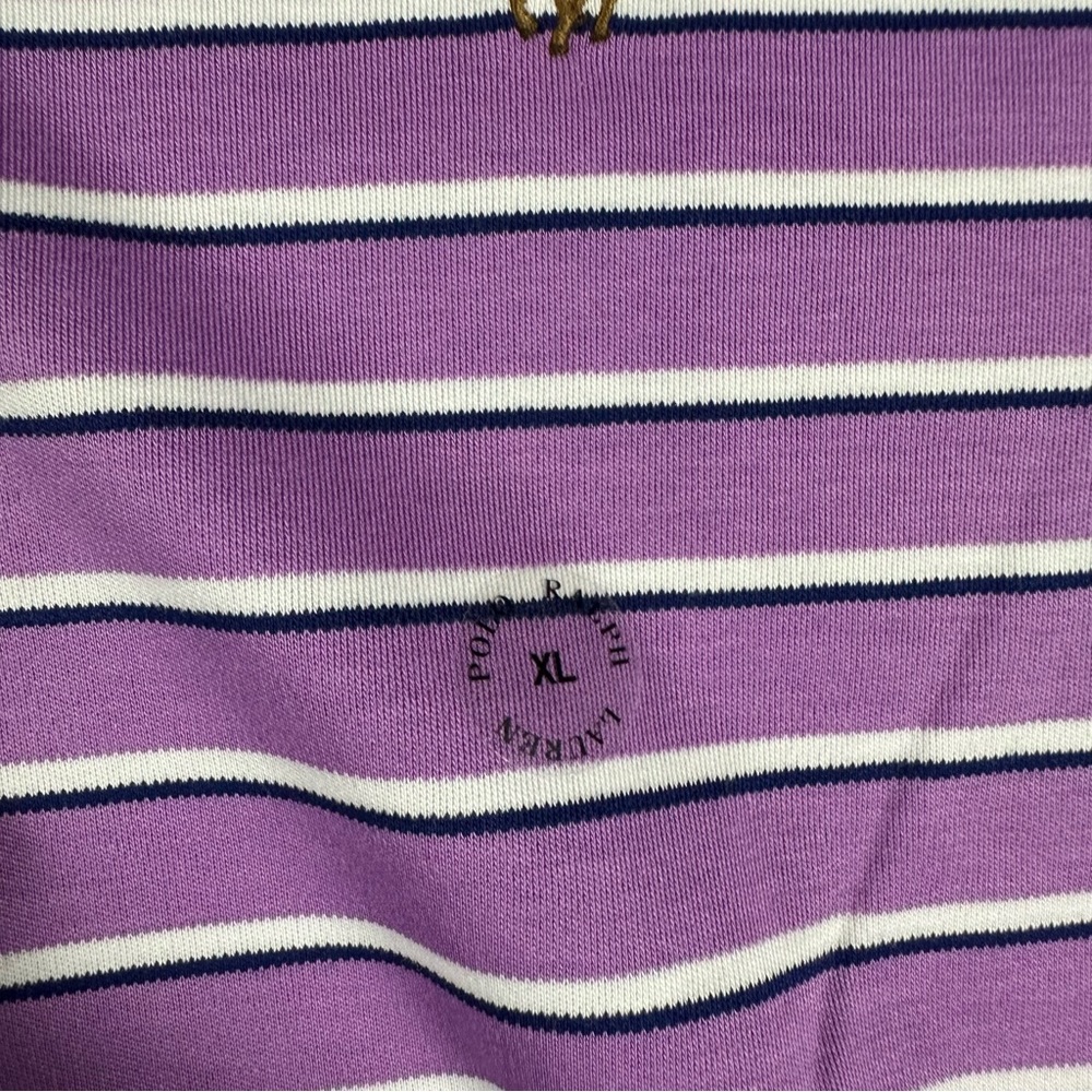 Polo by Ralph Lauren Purple Striped Men's XL Polo Soft Touch Short Sleeve Shirt - Picture 9 of 10
